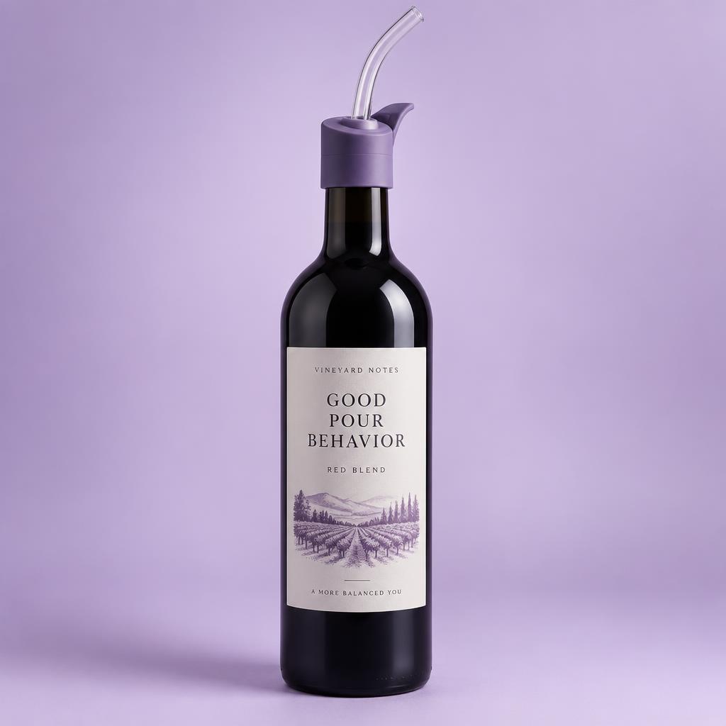 The Lavender Adultsippy on a rosé wine bottle