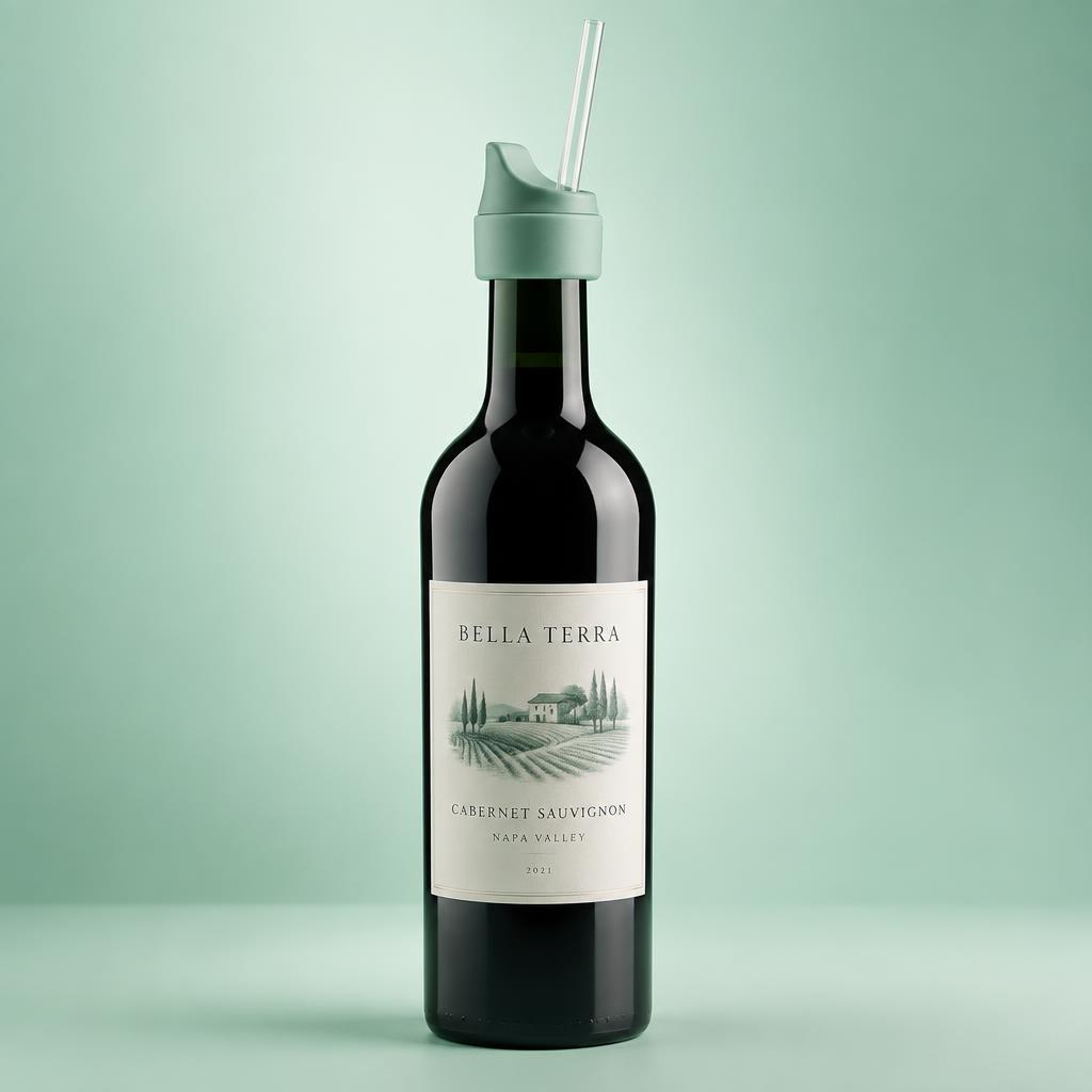 The Mint Adultsippy on a white wine bottle